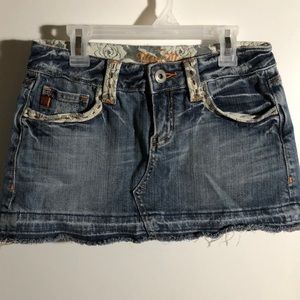 Miss Me Denim Mini Skirt with Details